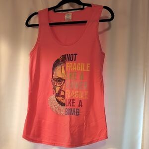 Vibrant Pink Sleeveless Graphic Tank Top